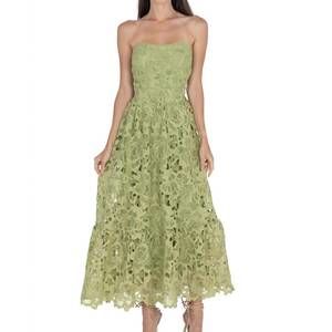 AKALIA - Amelia Lace Bustier Midi Dress Guipure Lace Green